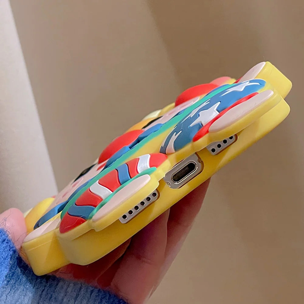 Funda de teléfono de silicona con dibujos animados en 3D para iphone 17 16 15 14 Pro Max Face Cute Joker Clown fundas para iphone 13 12 11 cubierta a prueba de golpes