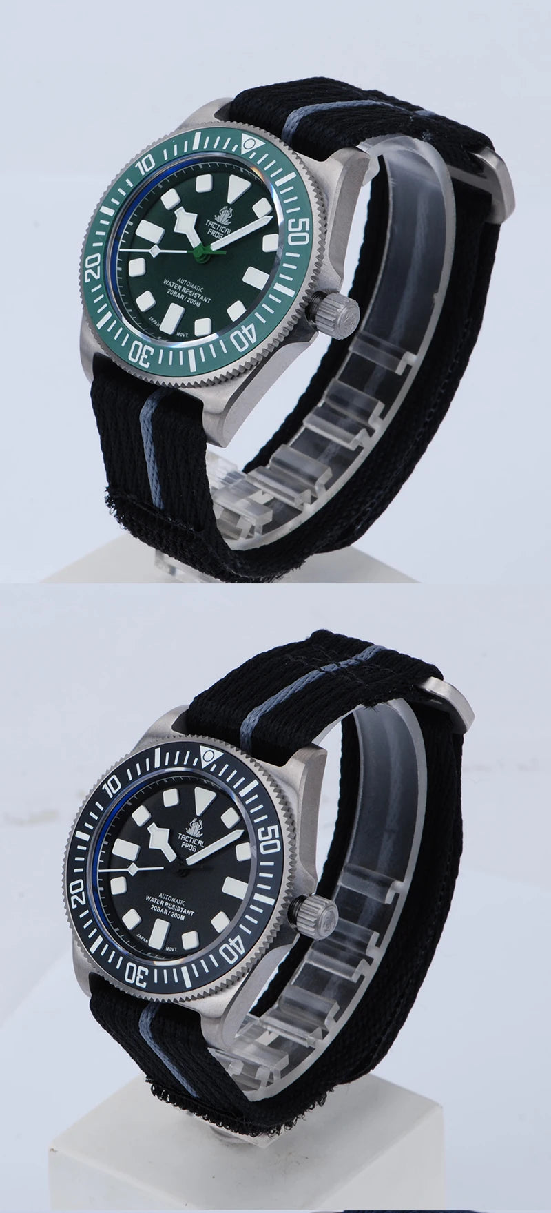 Reloj de buceo táctico Frog FXD V4 de titanio resistente al agua hasta 200M para hombre, movimiento NH35 de 42mm, BGW-9 de zafiro mecánico automático luminoso