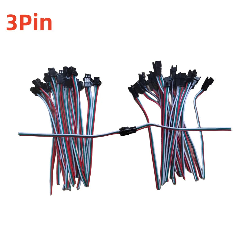 100 pares 2 pines/3 pines 4 pines 5 pines 6 pines JST conector Led macho a hembra cable de 15cm para 2811 5050 RGB RGBW RGBCCT controlador de lámpara de tira Led