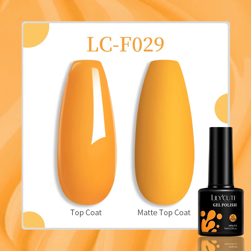 LILYCUTE-esmalte en Gel para uñas, barniz semipermanente para manicura, con LED UV, 129 colores, 7ML