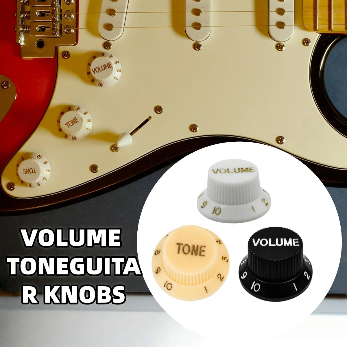 Miwayer 3 unids/set perillas de guitarra de plástico/2T1V perillas de Control de tono de volumen tapas de sombrero de copa/para piezas de guitarra eléctrica ST SQ
