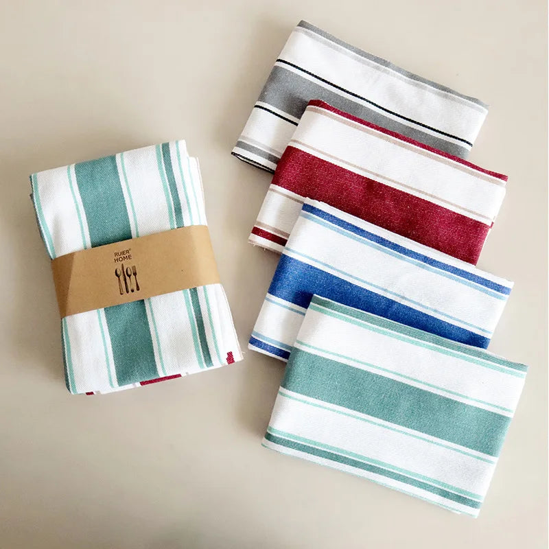 Paños de Cocina de Algodón, Paños de Tela a Rayas, Servilletas de Tela para el Hogar y la Cocina, Paños para Lavar Platos, Suministros para Restaurantes