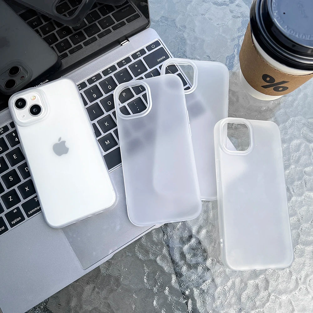 Funda de Teléfono de TPU Suave Mate para iPhone 17 Pro Max, Fundas para iPhone 11, 13, 15, 12, 16, 14 Plus, Air, 12 Mini, 17 Pro Max, Transparente