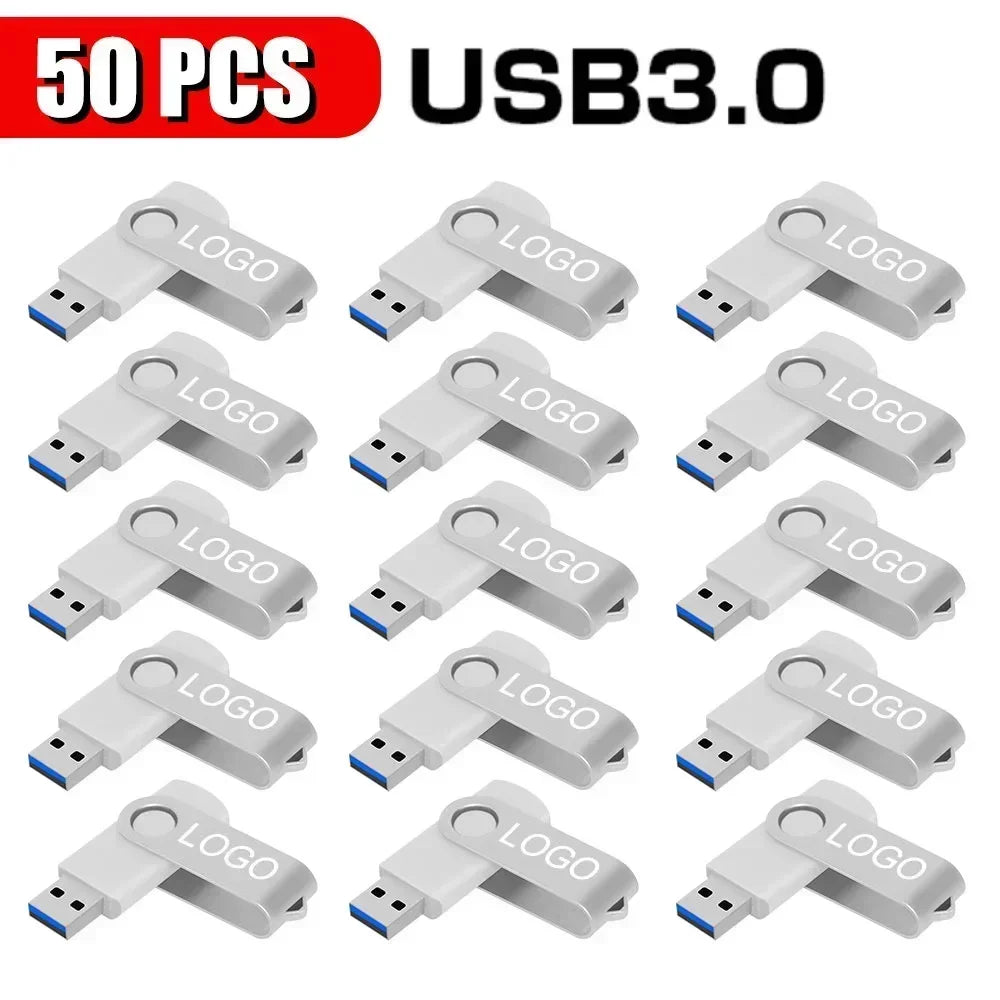 10/20/50 unids/lote unidad Flash USB 3,0 nueva unidad de bolígrafo giratoria 8GB16GB32GB64GB logotipo personalizado gratis memoria Stick regalo de negocios creativo