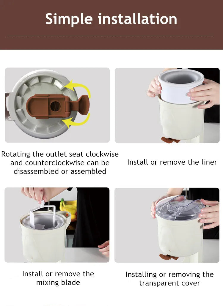 Máquina de helado Manual automática de sobremesa operación Simple Mini máquina de helado suave de gran capacidad para el hogar DI