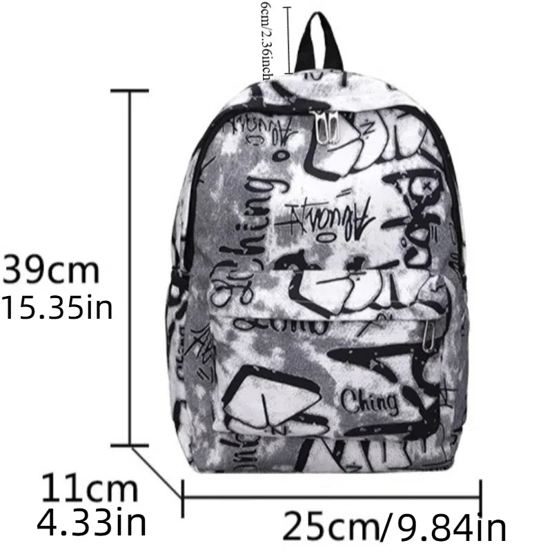 Mochila escolar para estudiantes con grafiti de gran capacidad, mochila informal de moda para mujer, mochilas escolares bonitas de dibujos animados para ir al trabajo en niñas