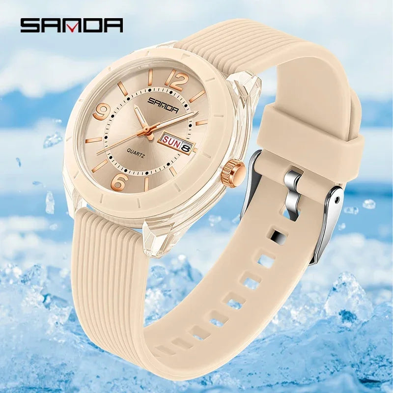 Reloj de Pulsera SANDA para Mujer, Nuevo, Moderno, Deportivo, de Cuarzo, con Fecha, Semana, Resistente al Agua, Luminoso, Elegante
