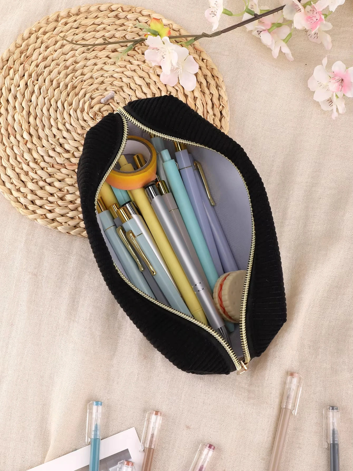 Estuche para lápices de gran capacidad, bolsa organizadora de papelería duradera para útiles escolares, bolígrafos, lápices y más, 1 unidad