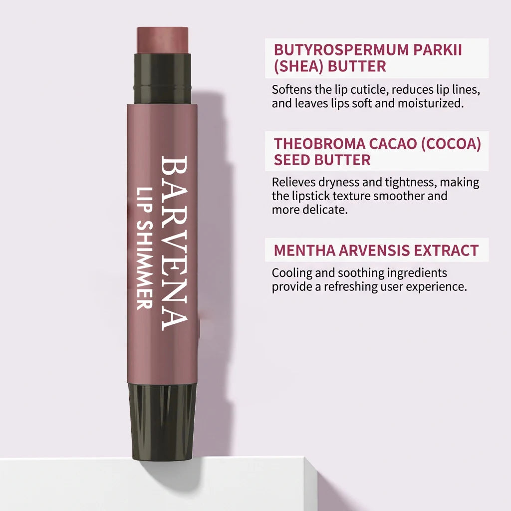 Brillo Labial con Tinte Morado Oscuro, Bálsamo Labial en Barra de Larga Duración, Hidratación con Acabado Natural Luminoso, Maquillaje Humectante y Nutritivo