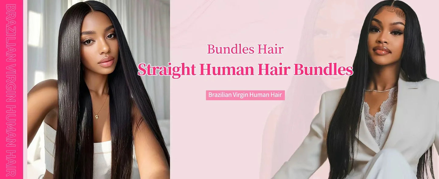 Paquetes de Cabello Humano Liso Natural de 30 y 40 Pulgadas, Extensiones de Cabello Virgen Negro Sin Procesar 14A de Alta Calidad