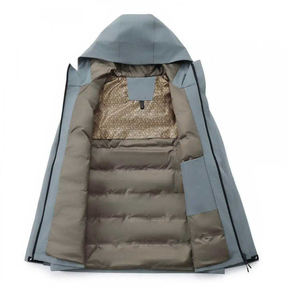 Chaqueta de invierno con calefacción de grafeno, abrigo de esquí impermeable a prueba de viento, Parka de montañismo con aislamiento de algodón, logotipo personalizado gratis