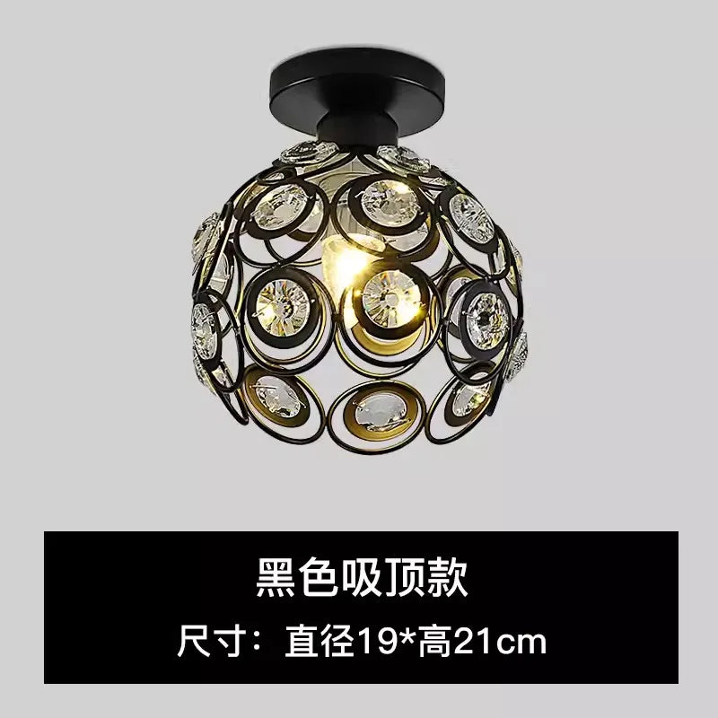 Lámpara Led de cristal para pasillo, balcón, luz de techo, estilo nórdico, personalidad, candelabro pequeño creativo, lámparas de entrada