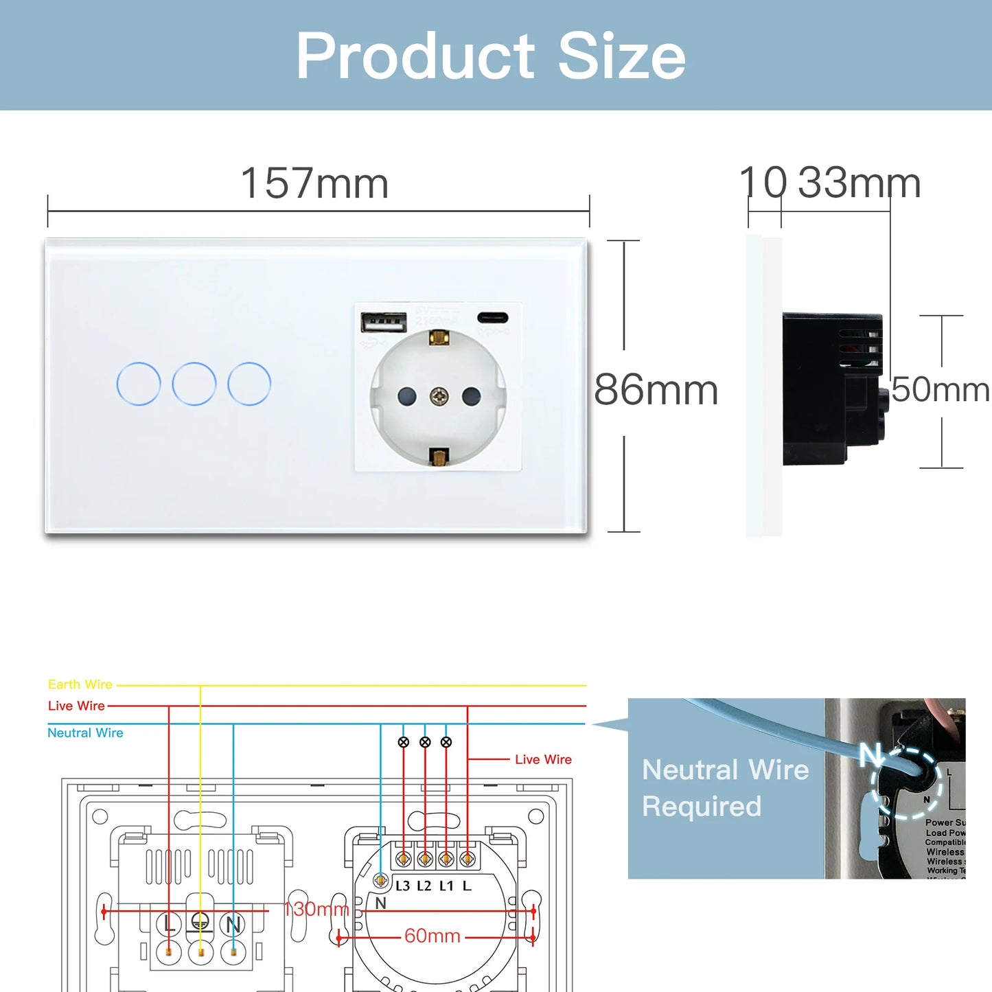 Interruptores BSEED Zigbee, interruptor de luz inteligente de 1/2/3 entradas, enchufes de pared normales de la UE, interruptores táctiles multicontrol, aplicación Tuya Smart Life Alexa