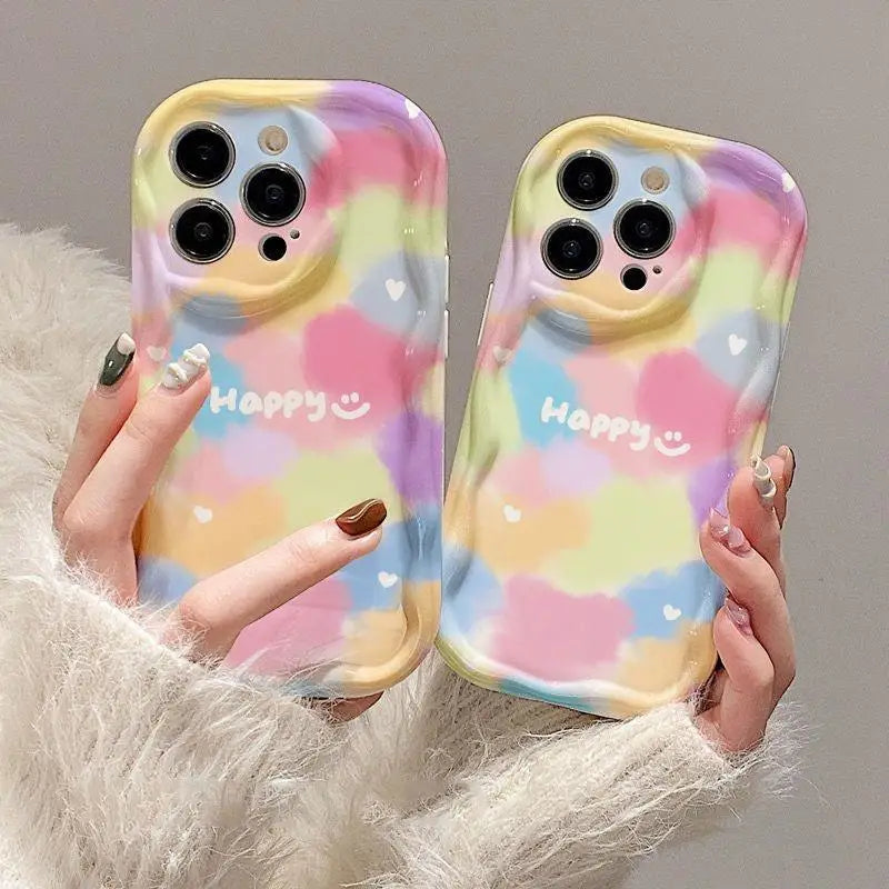 Funda de teléfono para OPPO Realme C53 C55 C11 2021 C33 C31 C35 C21Y C25Y C20 C21 C12 C15 C25 C30 C30S C25S 5 5i 5s 6i cubierta ondulada de flores