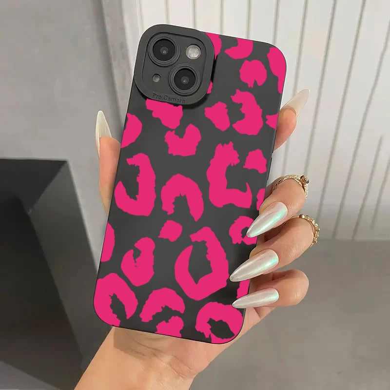 Funda protectora de teléfono con diseño de leopardo para iPhone 16, fundas para iPhone 17 Air 15 14 13 12 11 Pro Max 16E XS XR X 7 8 Plus
