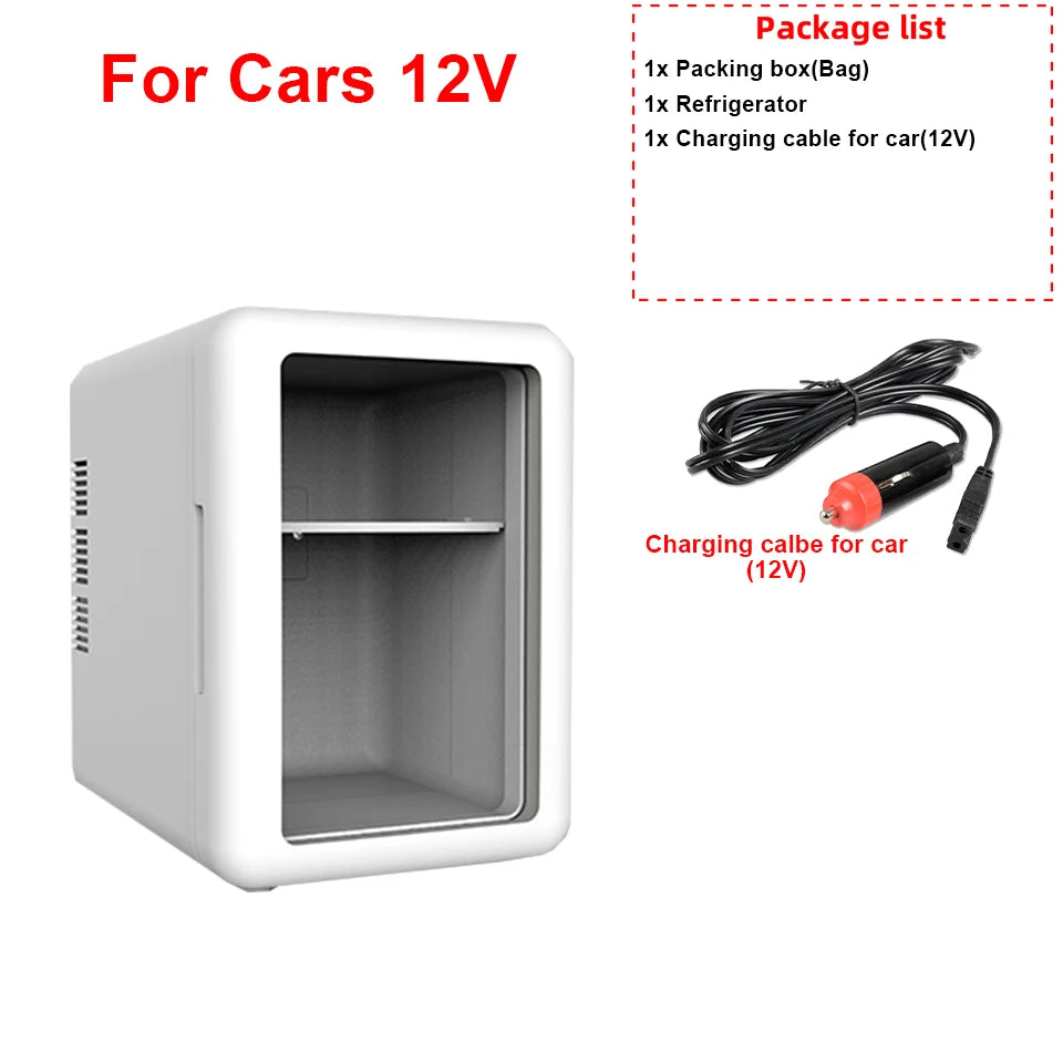 Mini refrigerador de belleza de 4L con función de enfriamiento y calentamiento, para uso en casa y en el coche, almacenamiento refrigerado para productos de cuidado de la piel para mantenerlos frescos.