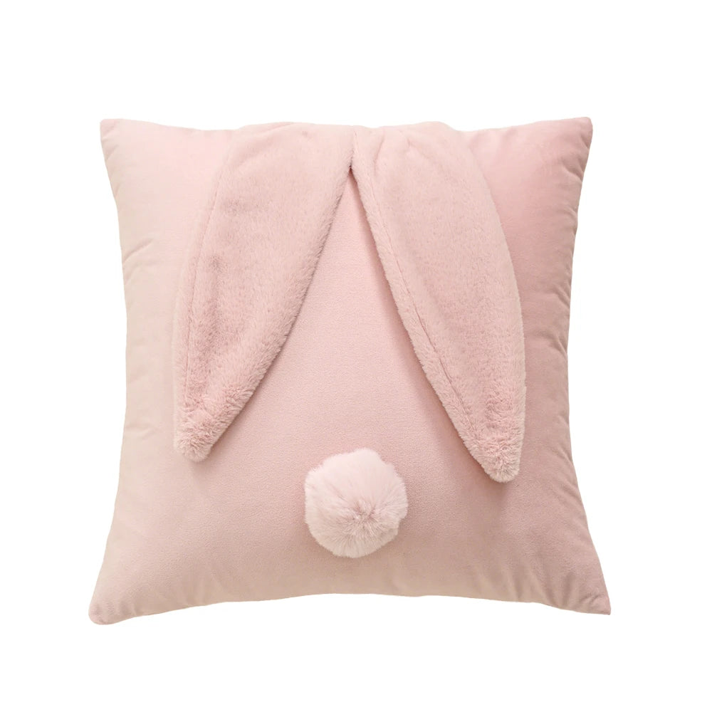 BUYNOW-fundas de cojín con Orejas de conejo, fundas de almohada de terciopelo holandés, decoración de felpa suave, fundas de almohada para sofá, decoración del hogar, 1 ud.