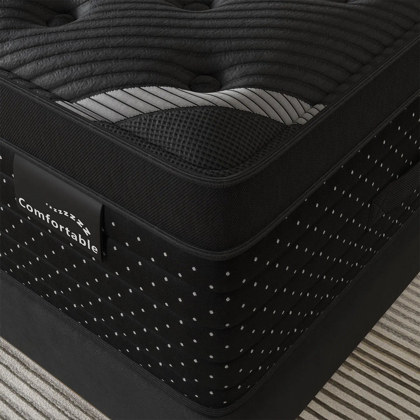 12/14in Hybrid Gel Memory Foam Mattress with Pocket Spring, Medium Firm, Motion Isolation Mattress in a Box