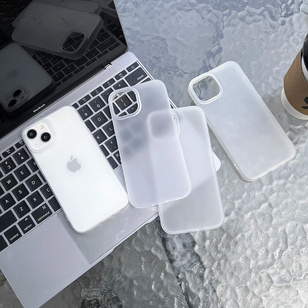 Funda de Teléfono de TPU Suave Mate para iPhone 17 Pro Max, Fundas para iPhone 11, 13, 15, 12, 16, 14 Plus, Air, 12 Mini, 17 Pro Max, Transparente