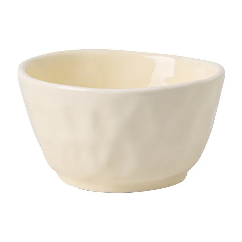 Juego de cuencos y platos de cerámica de estilo nórdico para uso doméstico, alta belleza, Simple, crema, vajilla de cerámica, nuevo