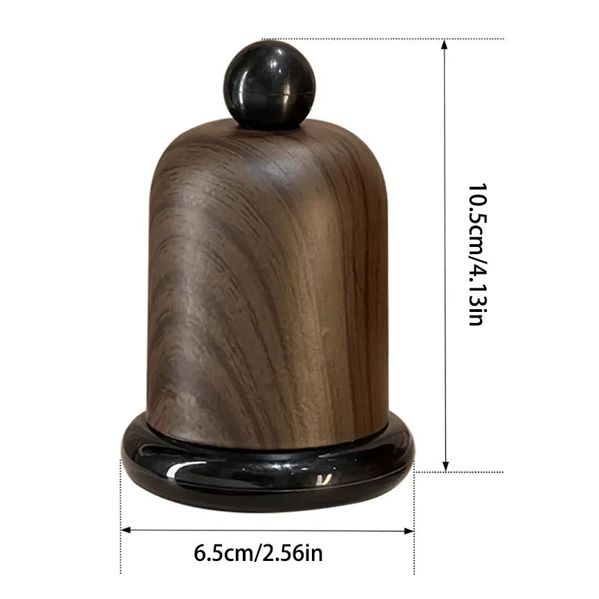 1 soporte elegante para palillos de dientes de madera de nogal con tapa de bola, diseño de madera maciza, decoración de alta gama para sala de estar y cocina, portátil