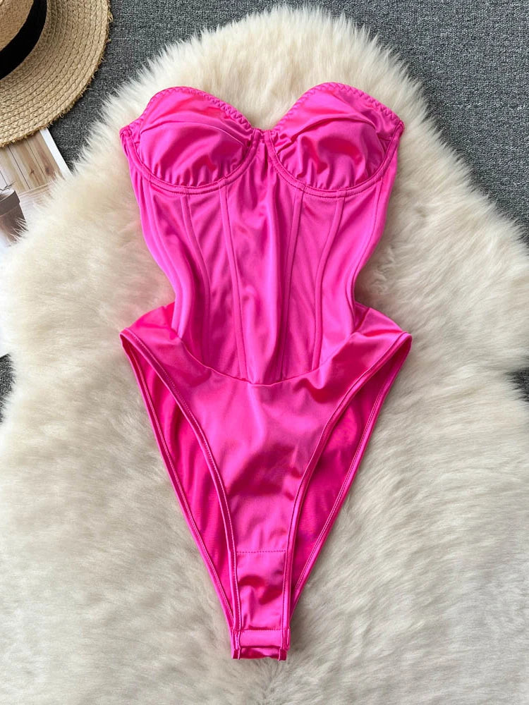 Ropa de dormir para fiesta de San Valentín, Catsuits combinados, peleles de tiras de malla eróticos íntimos ajustados, monos de mujer, lencería, conjuntos sexys