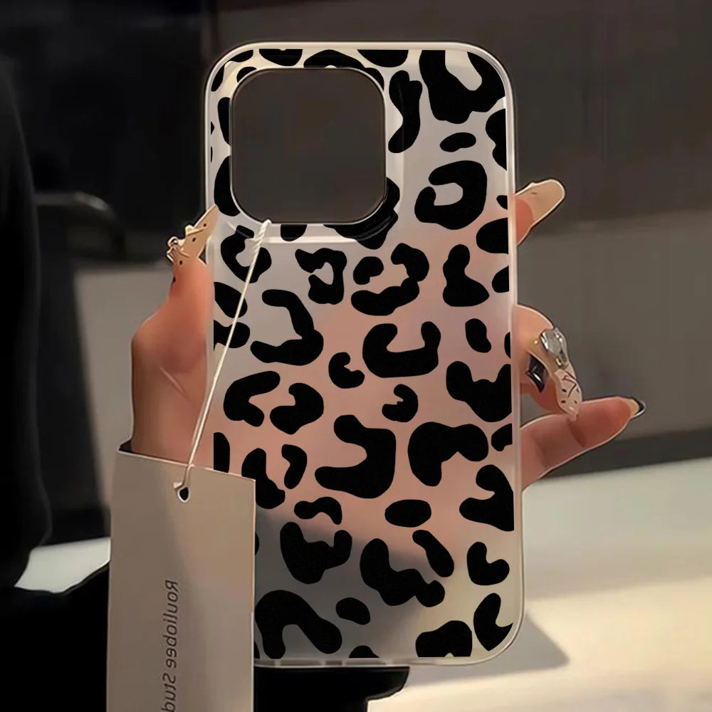 Funda mate de flores para iPhone 17, Fundas para iPhone 17 Air 16 Pro Max 12 14 11 13 15 Fundas, funda suave a prueba de golpes, parachoques de teléfono de leopardo