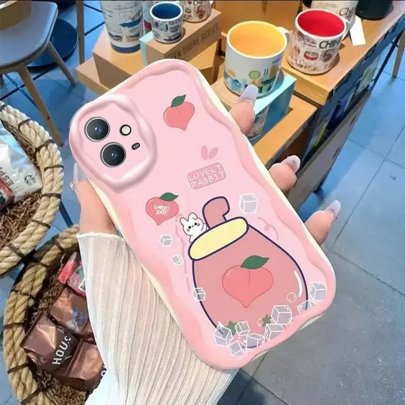 Funda de teléfono para OPPO Realme C53 C55 C11 2021 C33 C31 C35 C21Y C25Y C20 C21 C12 C15 C25 C30 C30S C25S 5 5i 5s 6i cubierta ondulada de flores