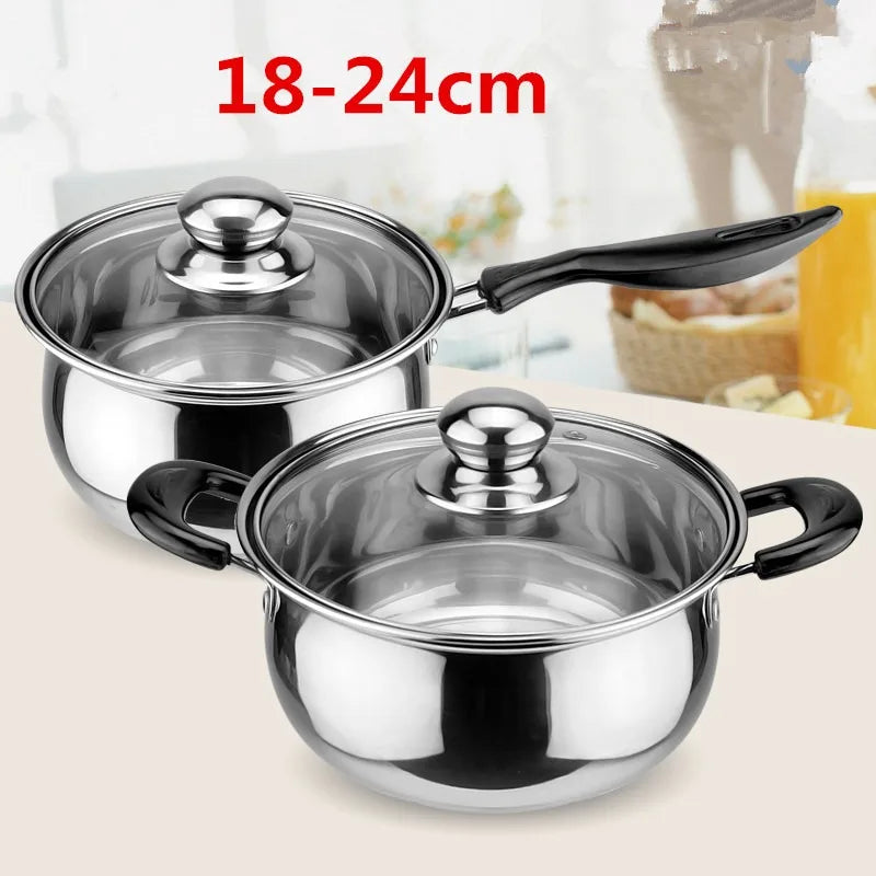 Olla de acero inoxidable, olla para sopa de doble fondo, cocina no magnética, utensilios de cocina multiusos, sartén antiadherente, Cocina de Inducción, olla usada