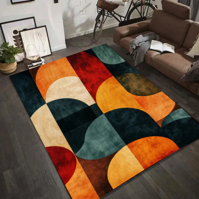 Alfombra con patrón geométrico abstracto, alfombra Art Deco moderna para sala de estar, decoración del hogar, dormitorio, decoración de la sala de estar