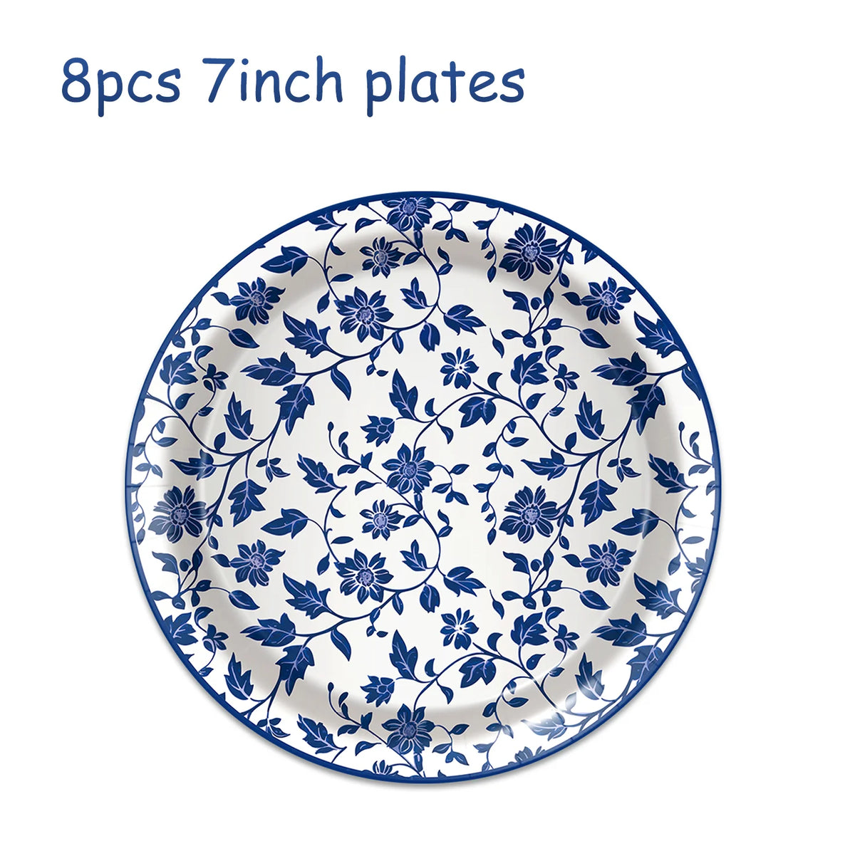 Platos de papel de porcelana azul y blanca, servilletas, vajilla para decoración de cumpleaños, decoración de bodas, decoración de mesa, suministros para fiestas