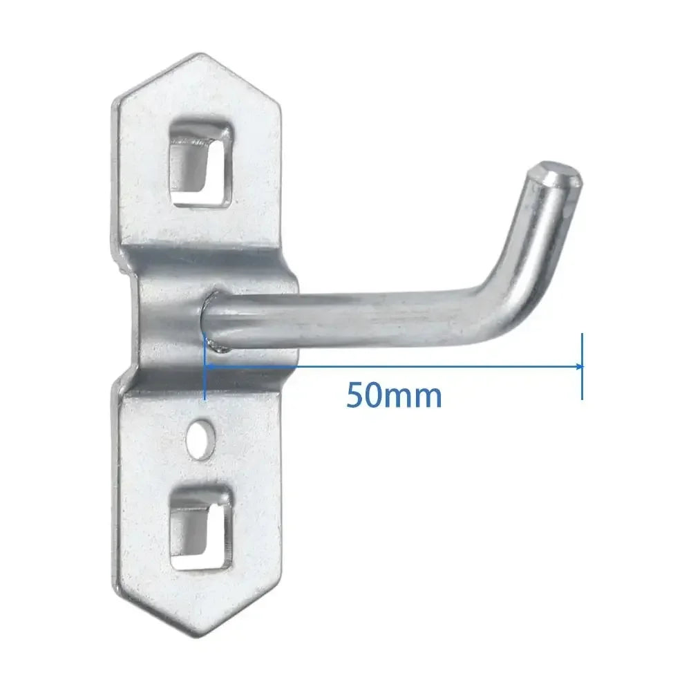 Ganchos para tablero perforado, perchas oblicuas individuales de acero para organización de herramientas de garaje, llavero para utensilios de cocina, 1-10 Uds.