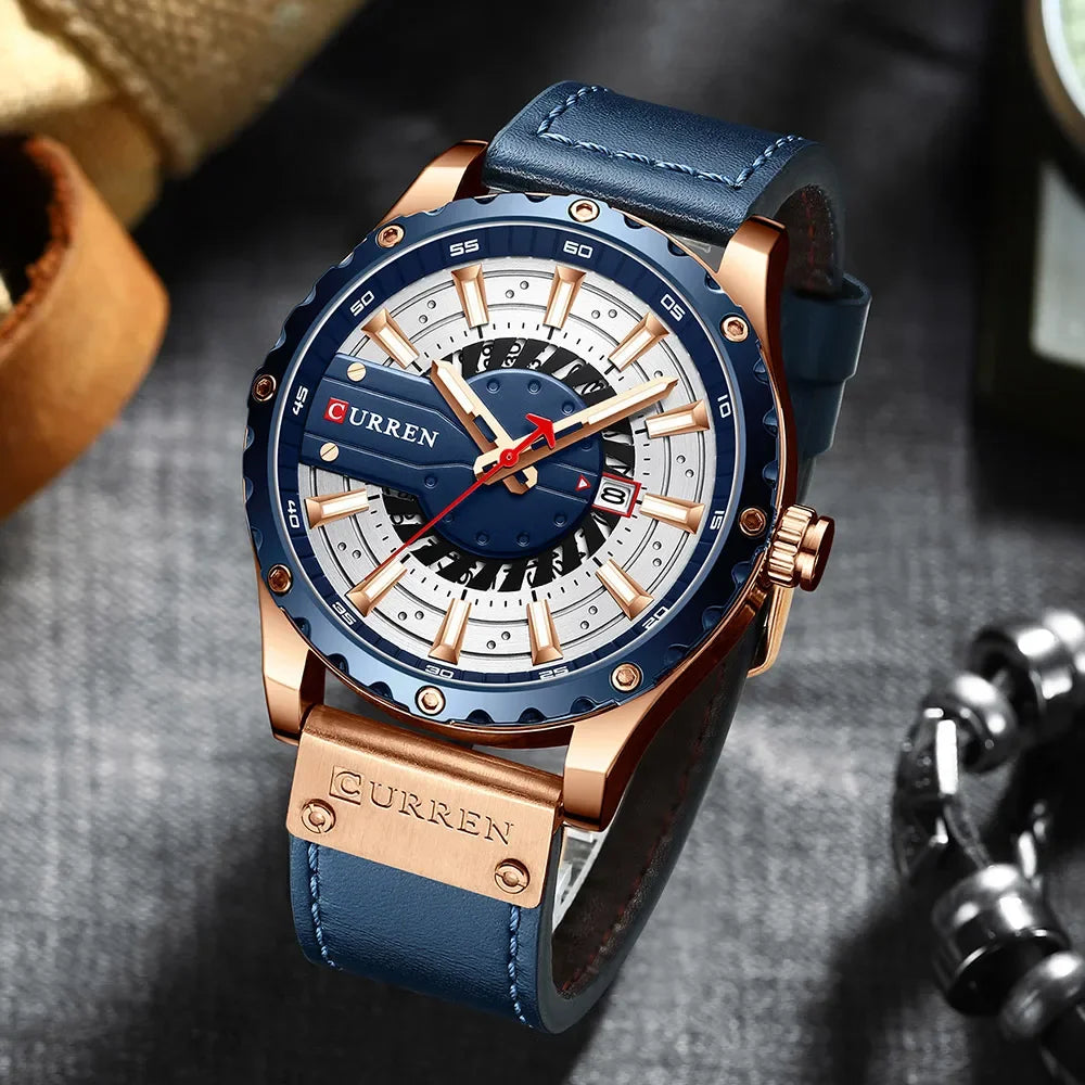 Marca CURREN, reloj de cuarzo para hombre, nueva moda, resistente al agua, informal, de negocios, militar, reloj para hombre, relojes con fecha automática, reloj Masculino