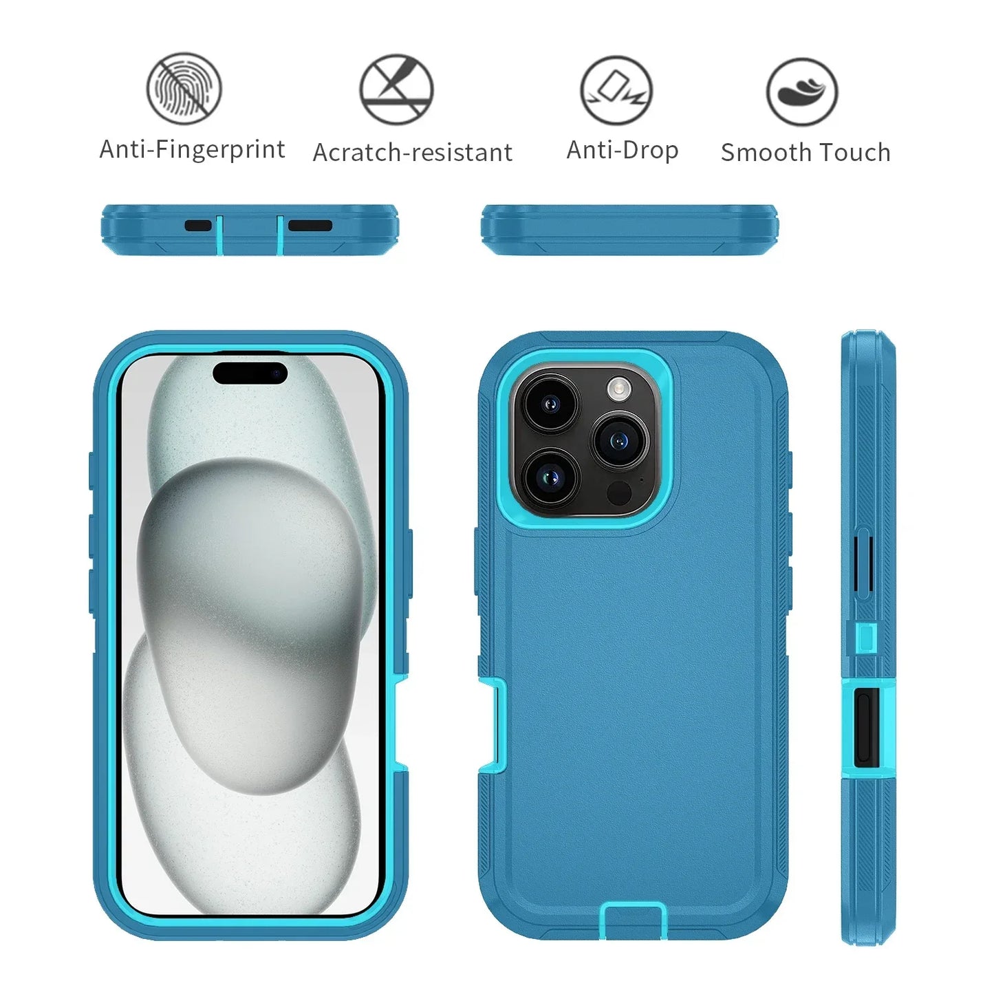 Otter Armor Box-funda de teléfono Defender a prueba de golpes para Iphone 16 11 12 13 14 15 Pro Max XSMAX 7 8 SE2 16E, funda trasera dura con Clip