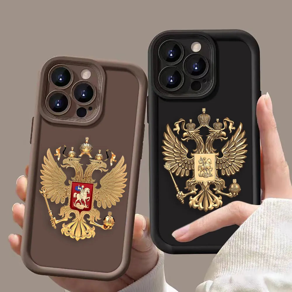 Funda de teléfono con emblema de banderas rusas para iPhone 15 14 13 12 11 Pro XS Max X XR SE 7 8 6 6S Plus Funda de silicona suave Funda Coque