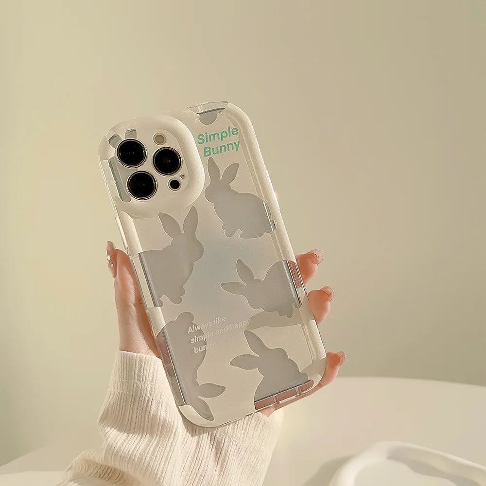 Funda de teléfono con estampado de conejito para Samsung Galaxy S25 S24 S23 S22 S21 S20 Plus Ultra FE A73 A72 A71 A52 A51 A32 Note 20 Airbag