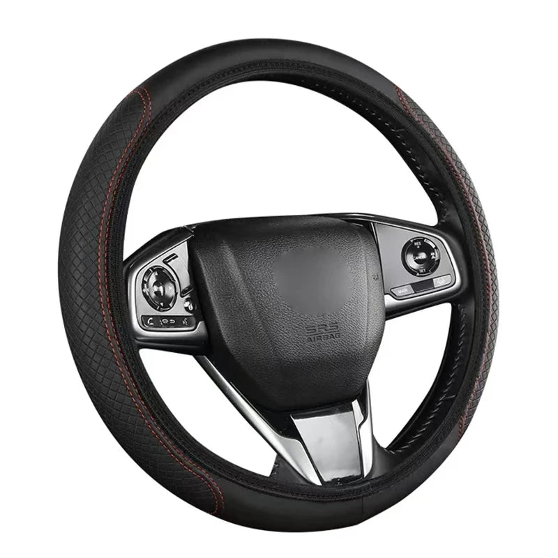 Coche en relieve tridimensional de cuero Artificial sin anillo interior cubierta de volante piezas de automóvil para 14,5-15 pulgadas
