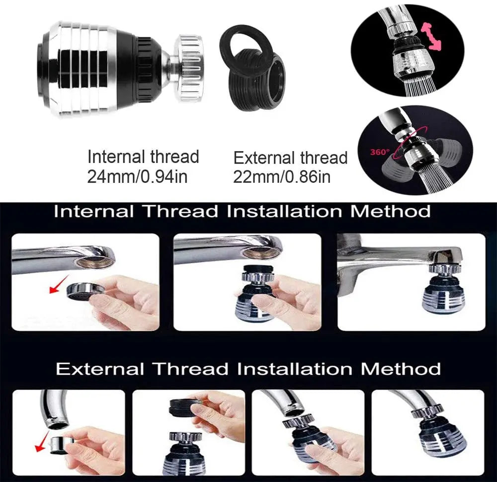 Extensor de Grifo Giratorio de Alta Presión, Burbujeador de 2 Modos para Cocina, Ahorro de Agua, Accesorios del Hogar, Gira 360 Grados