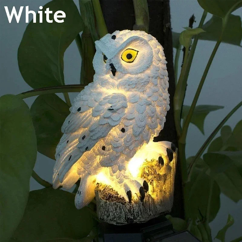 Nuevo 1 Uds. Luces de búho decorativas para exteriores, lámpara de pie para césped con energía Solar, iluminación de paisaje impermeable, camino, linterna LED de animales