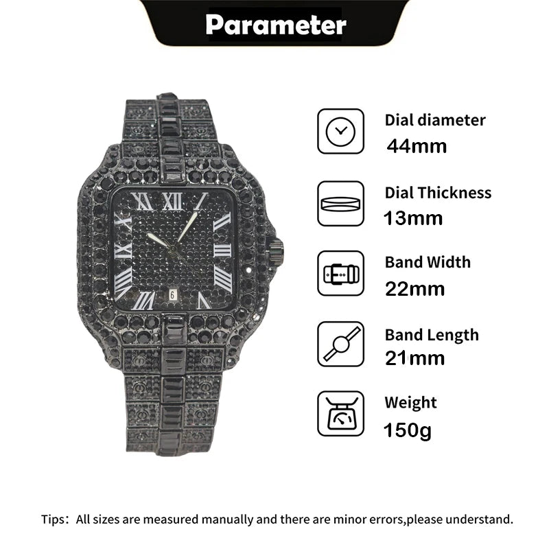 Reloj de pulsera de cuarzo cuadrado para hombre, joyería ostentosa de Hip Hop, marca UNIGUET, joyería ostentosa, moda novedosa, envío directo