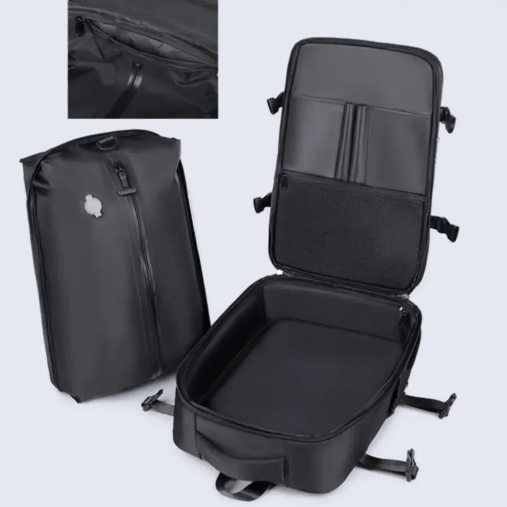 Mochila de compresión al vacío para hombre, mochila para ordenador portátil, mochila de viaje al vacío para senderismo, mochila Ryanair, bolsa de cabina de 46x30x20