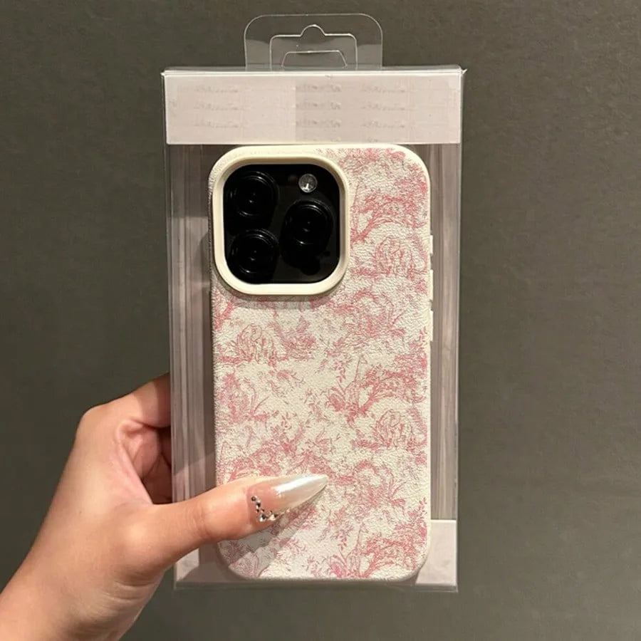 Funda de Silicona con Diseño Floral de Lichí Rosa para iPhone 17, 17 Air, 16, 15, 14, 13, 12, 11 Pro Max, Funda para iPhone 16, 15, 14 Plus