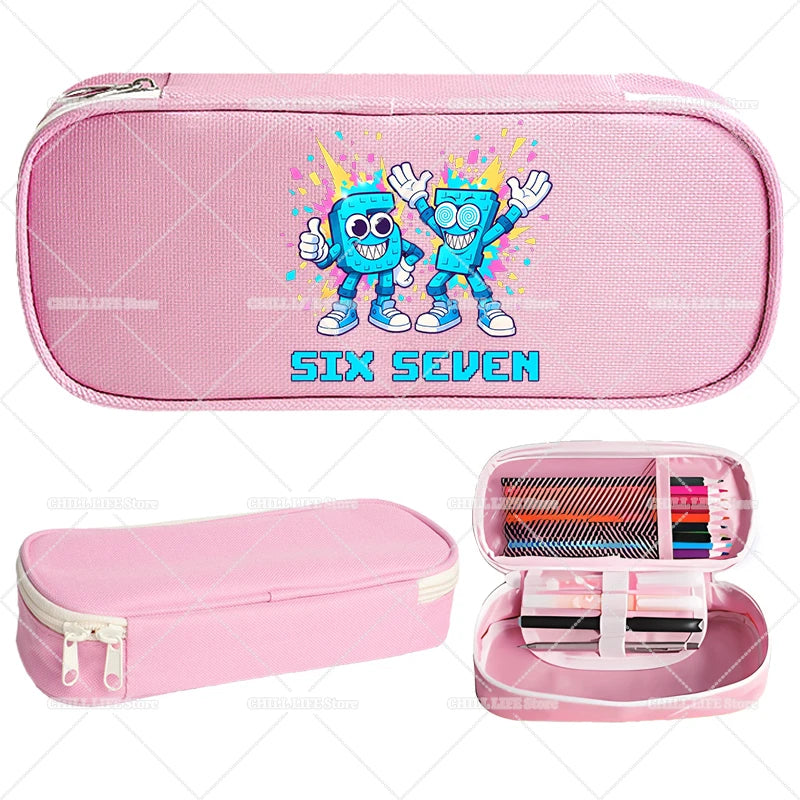Estuches para lápices Ruba A Brainrot, dibujos animados 67 Six Seven, bolsas para bolígrafos de gran capacidad, bolsa para lápices para niños y niñas, suministros de papelería escolar, regalo