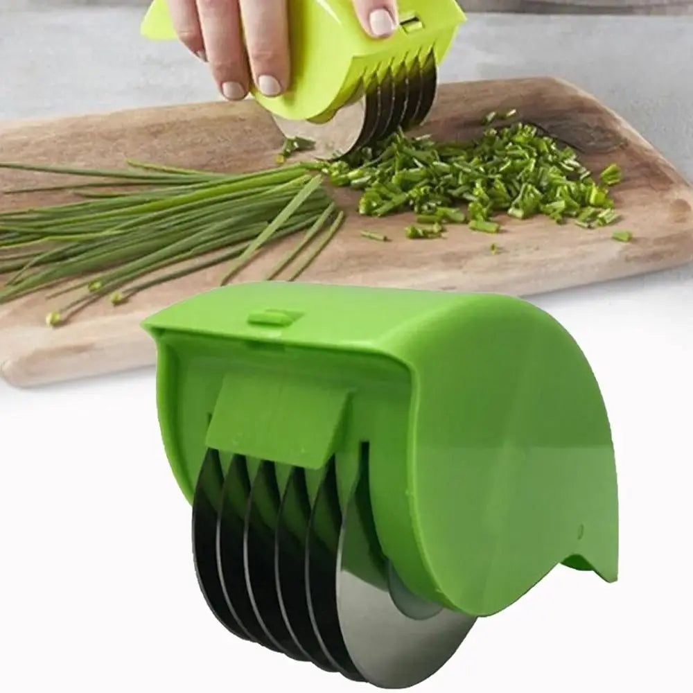 Rodillo picadora de perejil multifuncional, mango cómodo, picadora prensada Manual de acero inoxidable, herramientas de cocina para el hogar y verduras