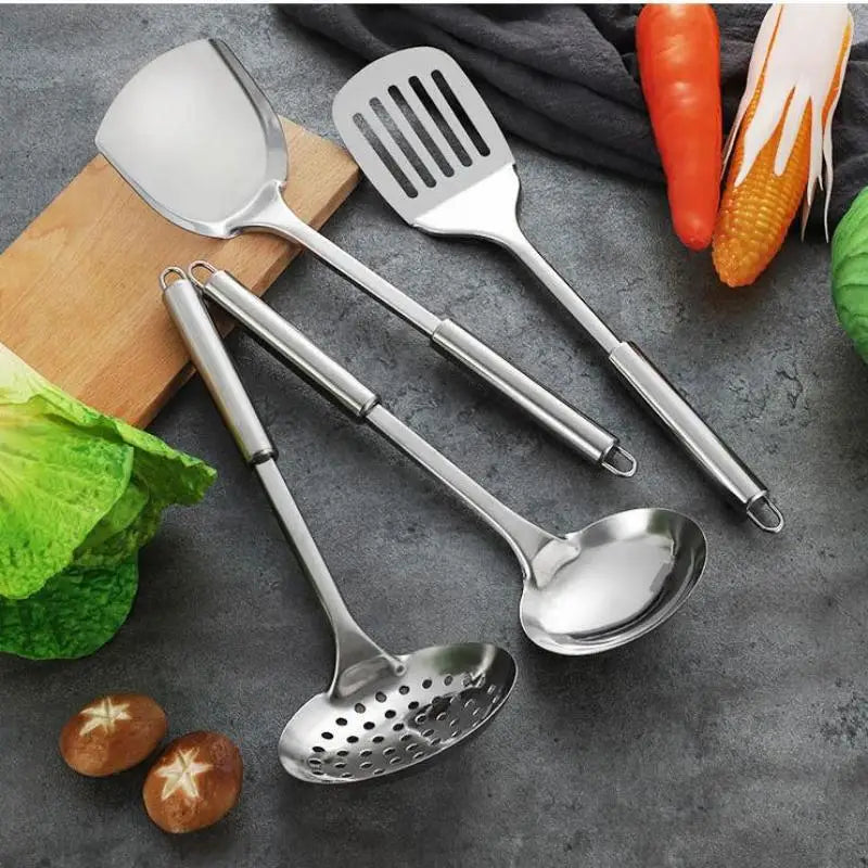 Utensilios de cocina, utensilios de cocina, pala de acero inoxidable, cuchara para sopa, utensilios giratorios, vajilla, herramienta de cocina, utensilios de cocina