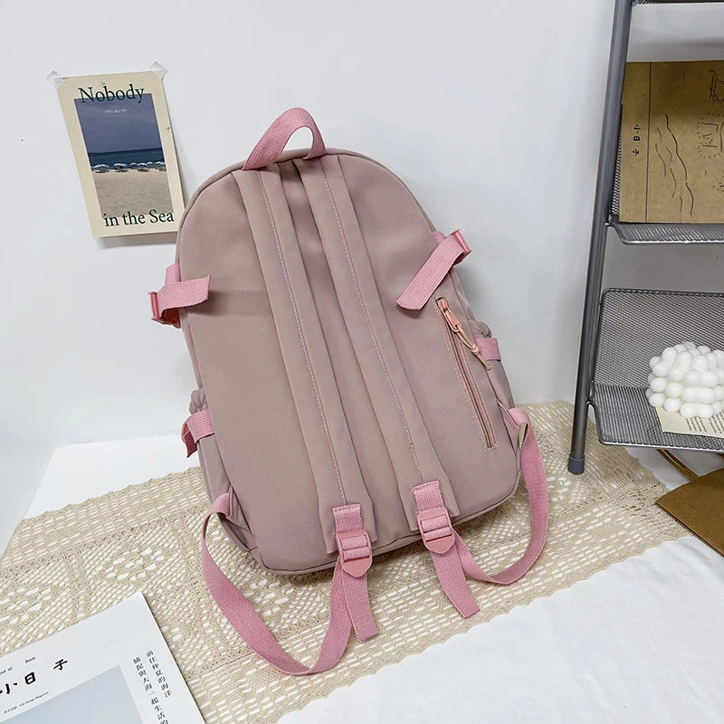 Mochilas bonitas para mujer, mochila escolar de nailon con múltiples bolsillos impermeable para estudiantes y niñas, mochila Kawaii para ordenador portátil, Mochilas