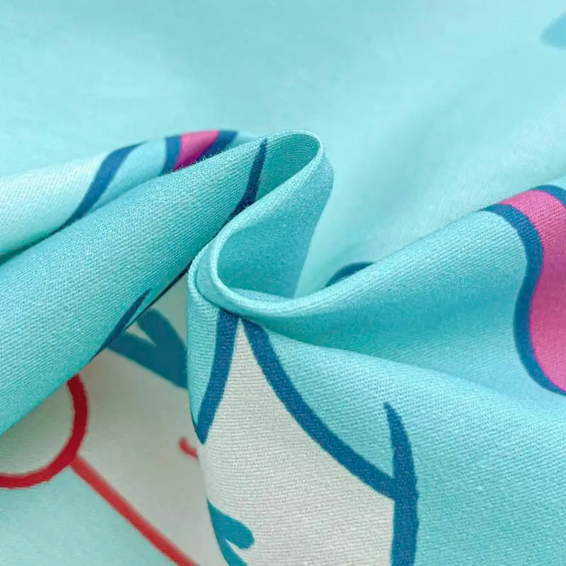 Nuevo Juego de cama Miku de 4 piezas totalmente de algodón para niñas, sábanas bonitas de dibujos animados de Anime, juego de cama para dormitorio de estudiantes, fundas de almohada, funda nórdica