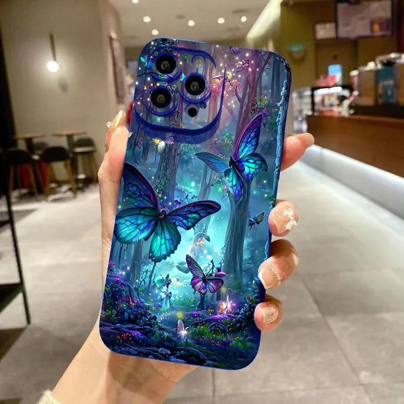 Funda para iPhone 16 The Dark Butterfly Pattern Funda de teléfono para iPhone 17 Air 15 14 13 12 11 Pro Max X XR XS 7 8 Plus SE2 16E