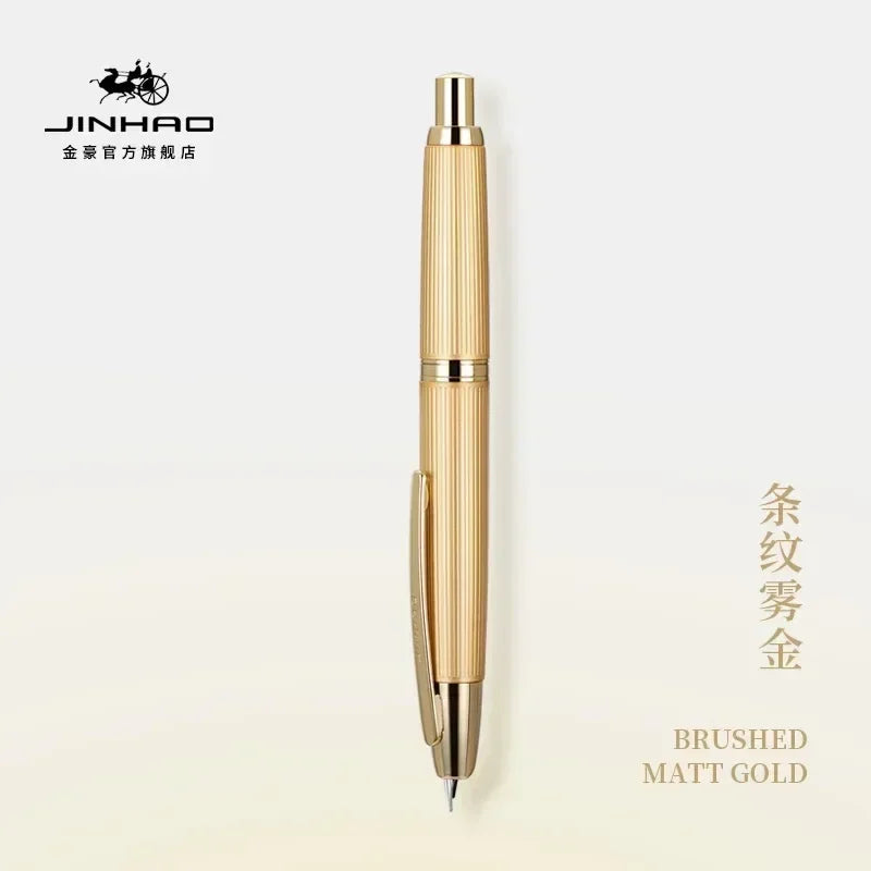 JINHAO 10 pluma estilográfica de prensa, punta retráctil EF/F de Metal con Clip, convertidor de pluma de tinta para escribir, suministros escolares, papelería PK A1 A2
