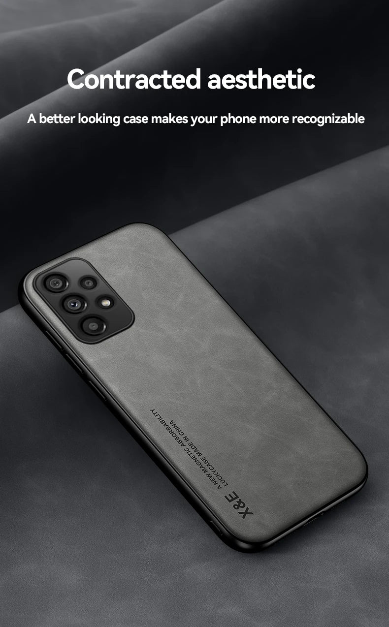 Funda de teléfono de cuero esmerilado magnético con placa de hierro oculta para Xiaomi 17 Pro Max 15T 15 14 14T 13 13T 12 12T 11 11T Pro